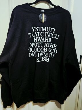 Taylor Swift LOML lyric Black Crewneck Sweatshirt 2XL